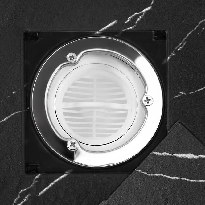 Kvadratna tuš kada Magnum Carrara Black 90x90x2,5 Rea K7008