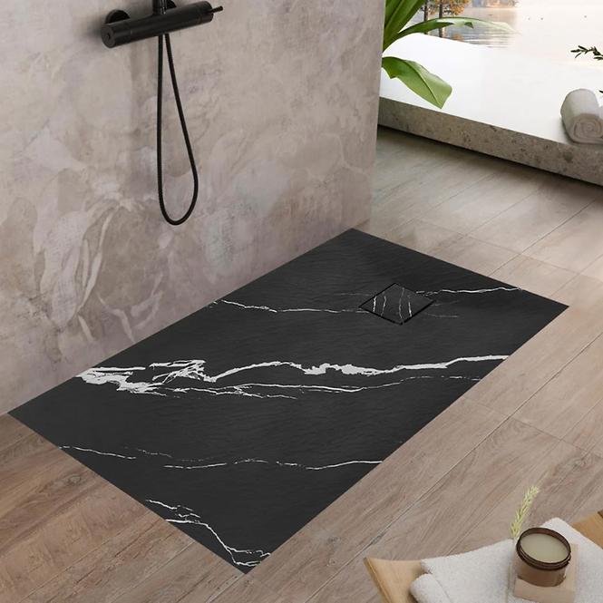 Pravokutna tuš kada Magnum Carrara Black 90x120x2,5 Rea K7009