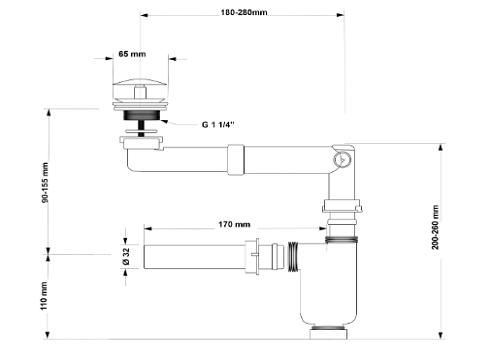 LOCO SIFON ZA UMIVAONIK. INOX 19090,2