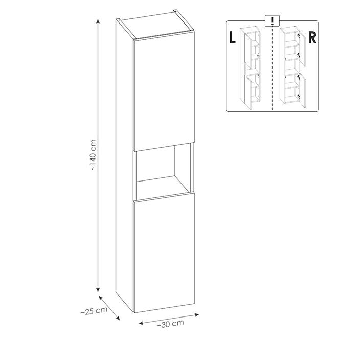 VISOKI ORMAR NOVA 80 HRAST 80-03-2D