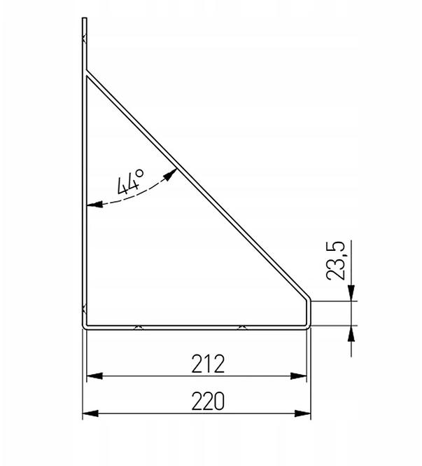 Nosač za policu GINO 30x22cm mat crni