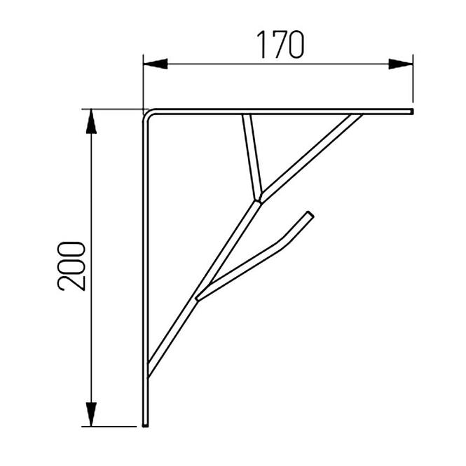 Nosač za policu Loft Industrial TREE, 20 x 71 mat crni