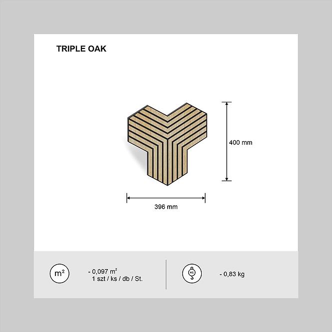 Glodana panel Triple hrast MDF
