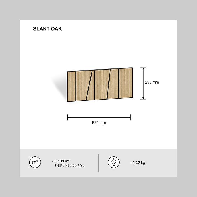 Glodana panel Slant hrast 65x29 cm MDF