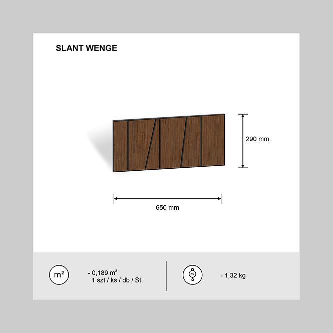 Glodana panel Slant wenge 65x29 cm MDF