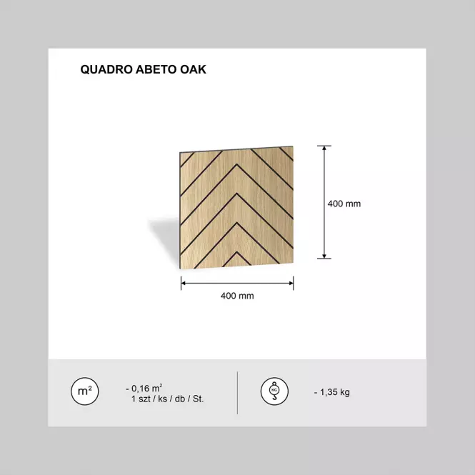 Glodana panel Quadro Abeto hrast 40x40 cm MDF,2