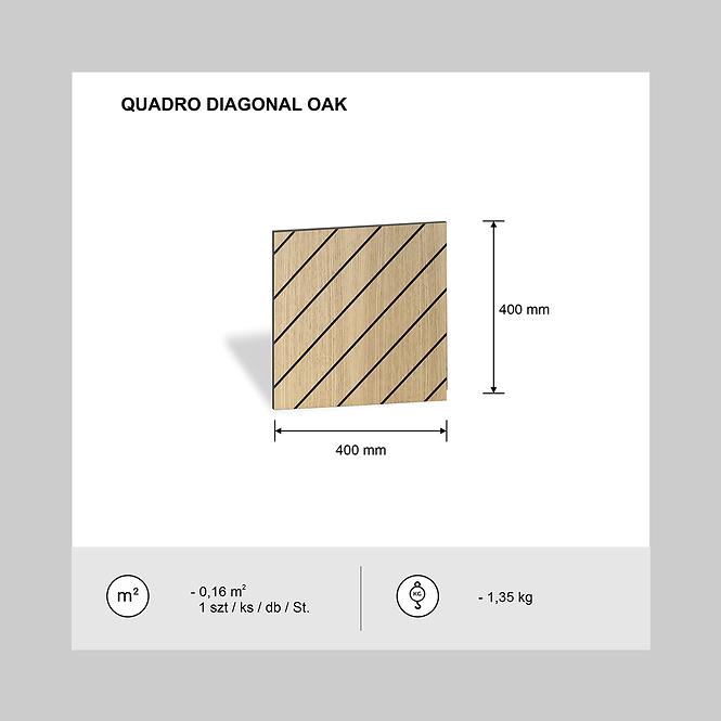 Glodana panel Quadro Diagonal hrast 40x40 cm MDF
