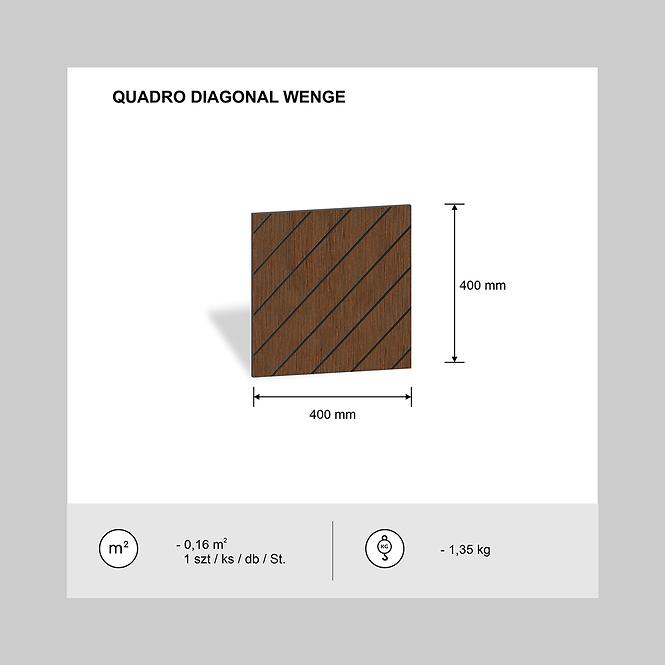 Glodana panel Quadro Diagonal wenge 40x40 cm MDF