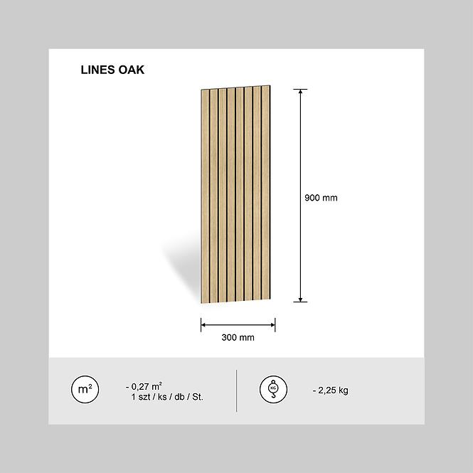 Glodana panel Lines hrast 90x30 cm MDF