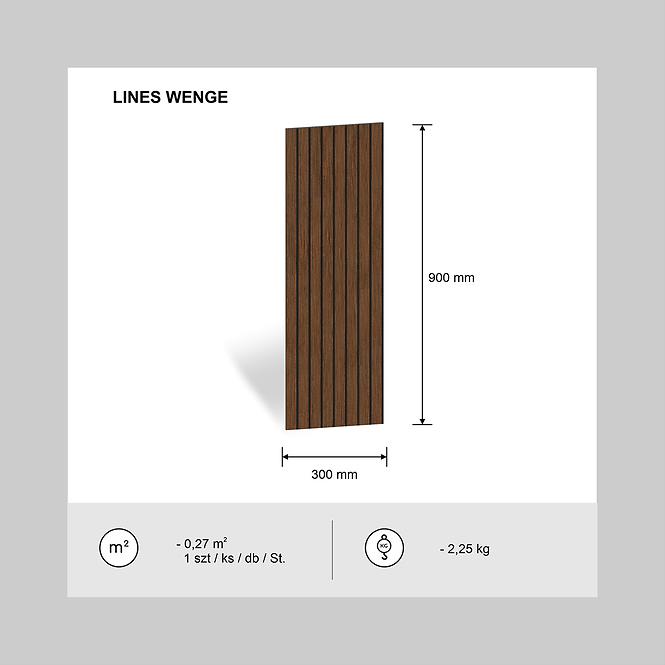 Glodana panel Lines wenge 90x30 cm MDF