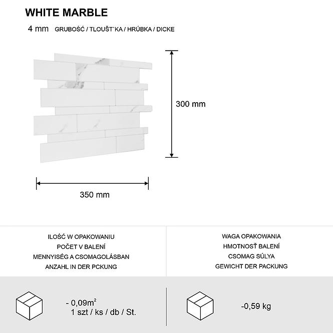 Samoljepljiva dekorativna ploča Mood White Marble