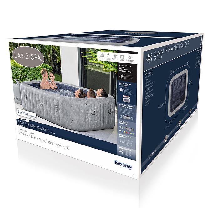 Jacuzzi Lay-z-Spa San Francisco Smart Hydrojet Pro, 230 x 230 x 71 cm, 6001Q