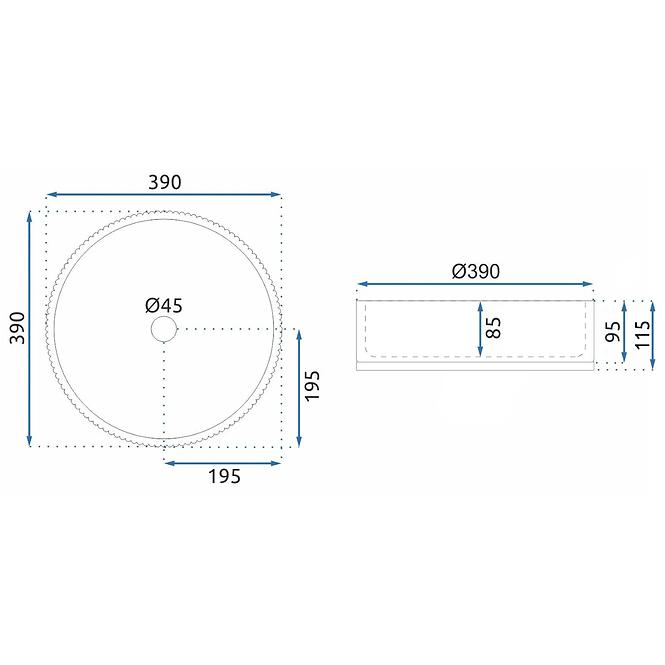 Umivaonik Cristal 39 Transparent Rea-U8881