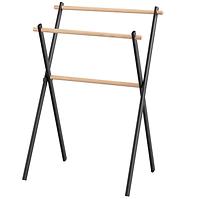 Stalak za ručnike crni bambus 59X40X87