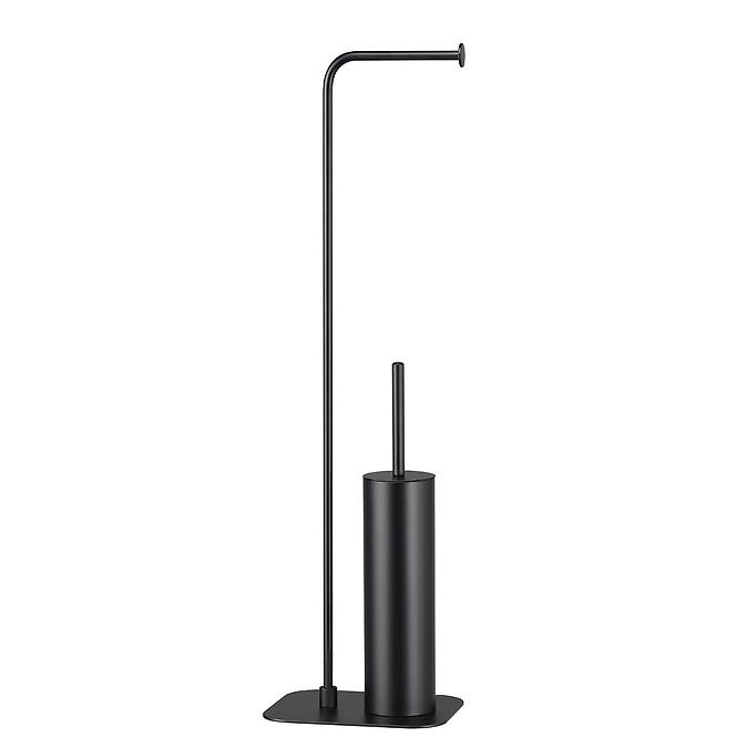 Stalak za WC četku i papir crni 20X15X71