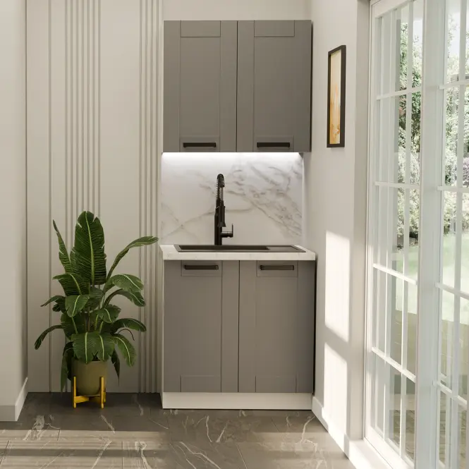 Kuhinja Luna dustgrey/bijeli 80 cm bez radne ploče
