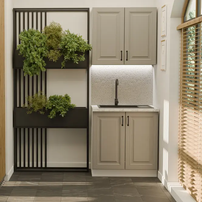 Kuhinja Stilo claygrey/bijeli 80 cm bez radne ploče
