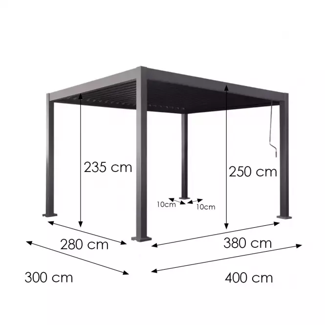 Vrtni paviljon / pergola Merkury 3x4x2.5m