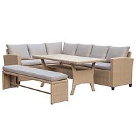 Vrtni set od umjetnog ratana Stockholm natural s klupom