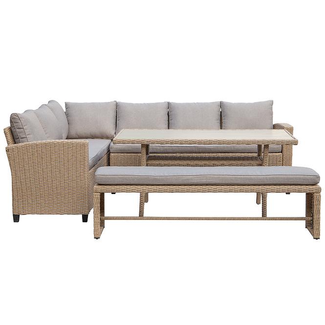 Vrtni set od umjetnog ratana Stockholm natural s klupom