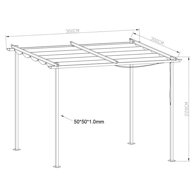 Vrtni paviljon / pergola 3x3 m