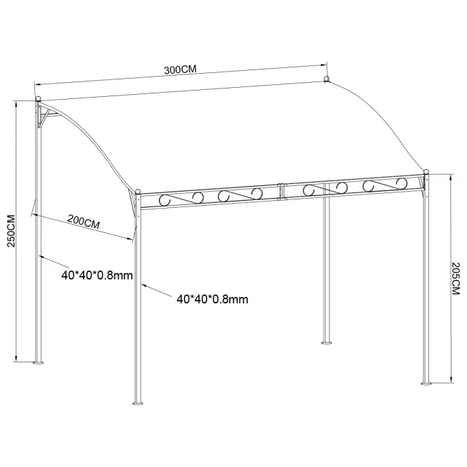 Vrtni paviljon 2x3 m bež