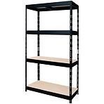 Metalni skladišni regal sa zakovicama crni 180x90x45 cm – 4 polica/200 kg