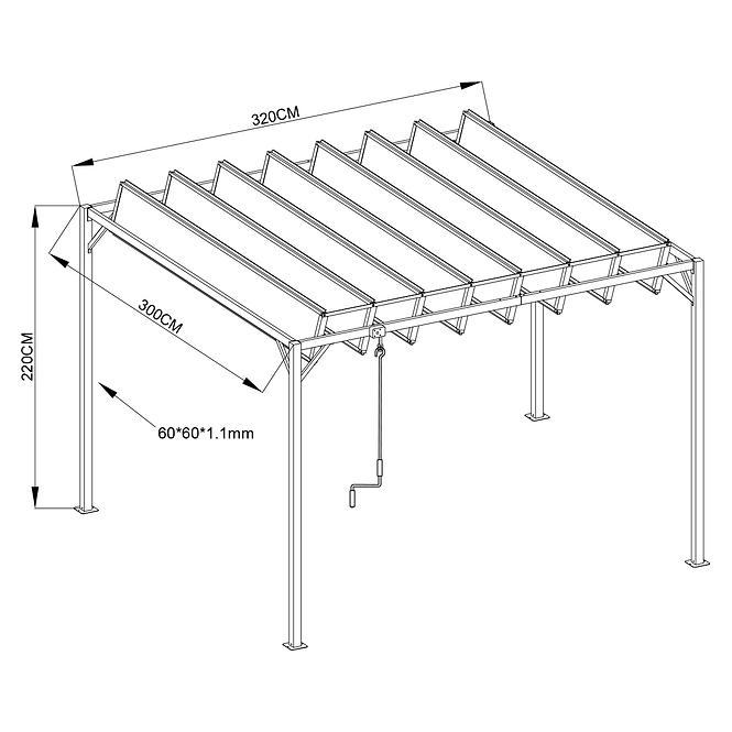 Vrtni paviljon / pergola YF-3866N 3x3.2m