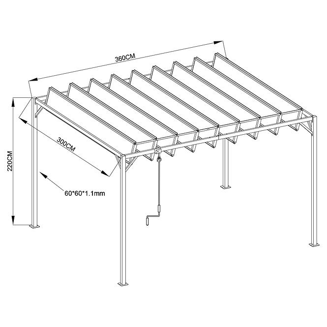 Vrtni paviljon / pergola YF-3866N 3x3.6m