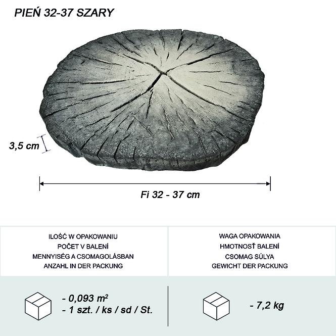 Betonska vrtna ploča Panj 32-37 cm siva