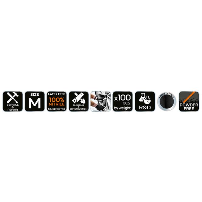 Nitrilne rukavice NEO crne M 100 kom