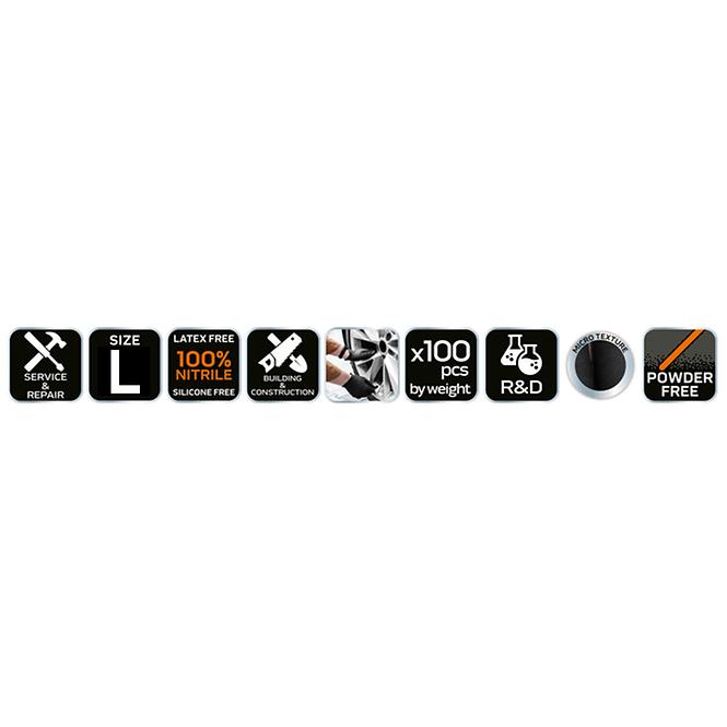 Nitrilne rukavice NEO crne L 100 kom