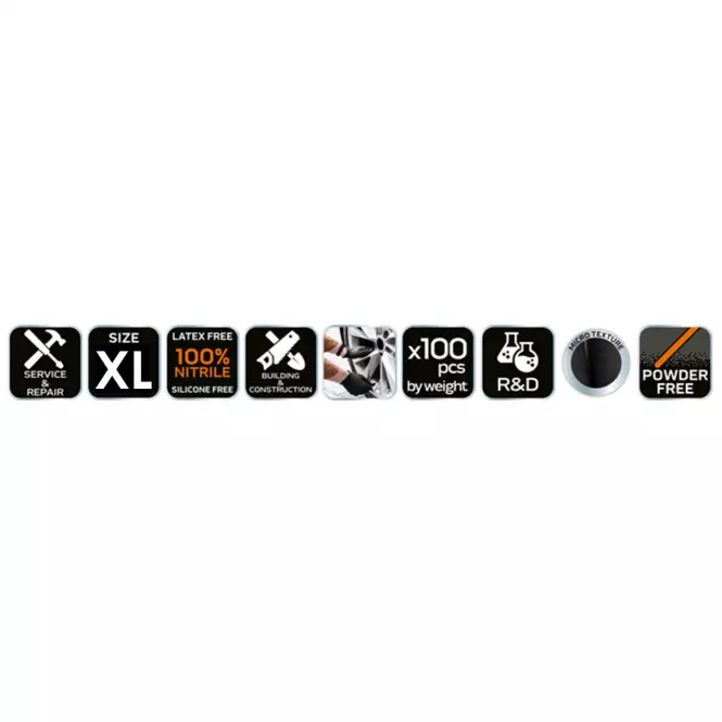 Nitrilne rukavice NEO crne XL 100 kom,3