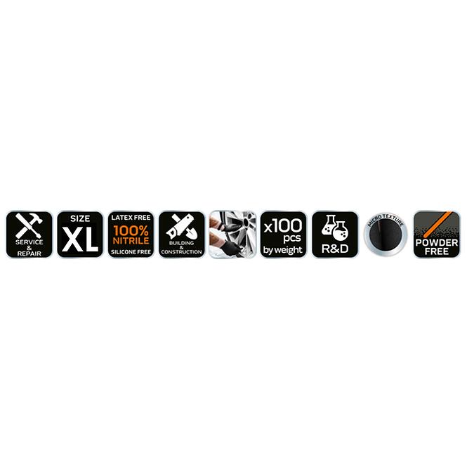 Nitrilne rukavice NEO crne XL 100 kom