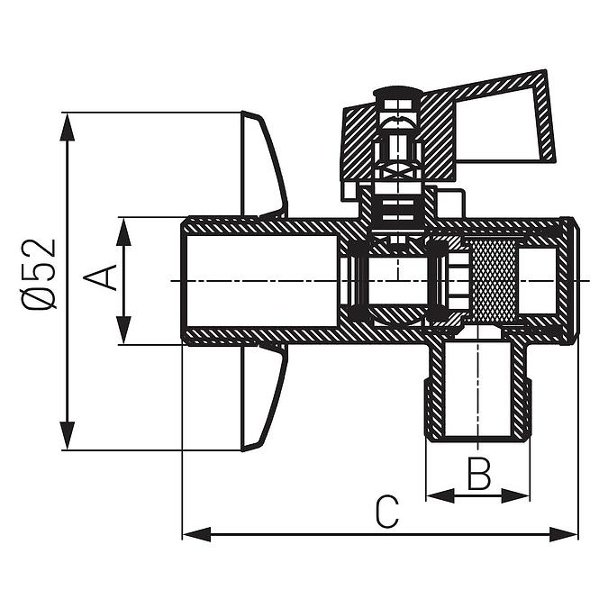 Ventil za vodu kut 1/2˝x 1/2˝ i filter