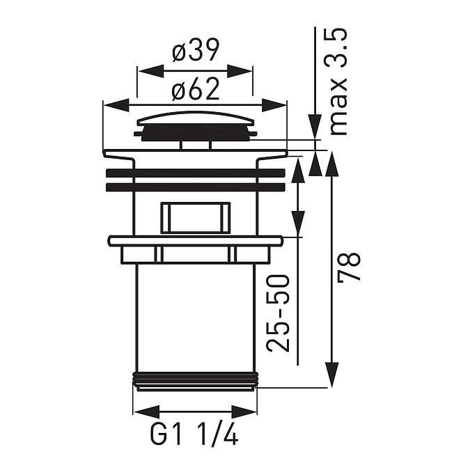 S283NC KLIK-KLAK ZLAZ ZA SIFON 5/4 INOX