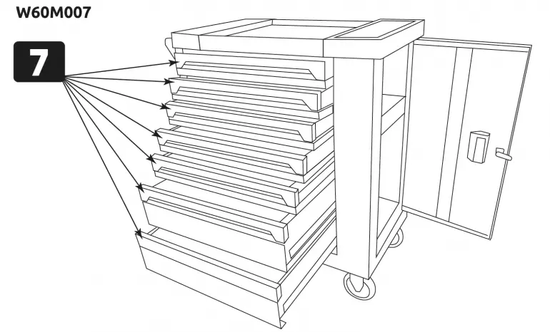 Ormarić za alat Waart 770x460x800mm,2
