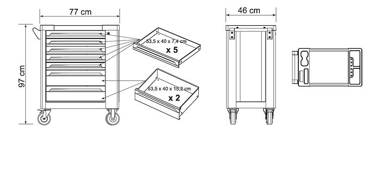 Ormarić za alat Waart 770x460x800mm