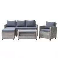 Vrtna garnitura od umjetnog ratana Stockholm Mini natural grey