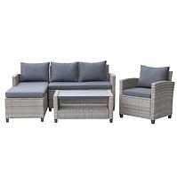 Vrtna garnitura od umjetnog ratana Stockholm Mini natural grey