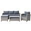 Vrtna garnitura od umjetnog ratana Stockholm Mini natural grey