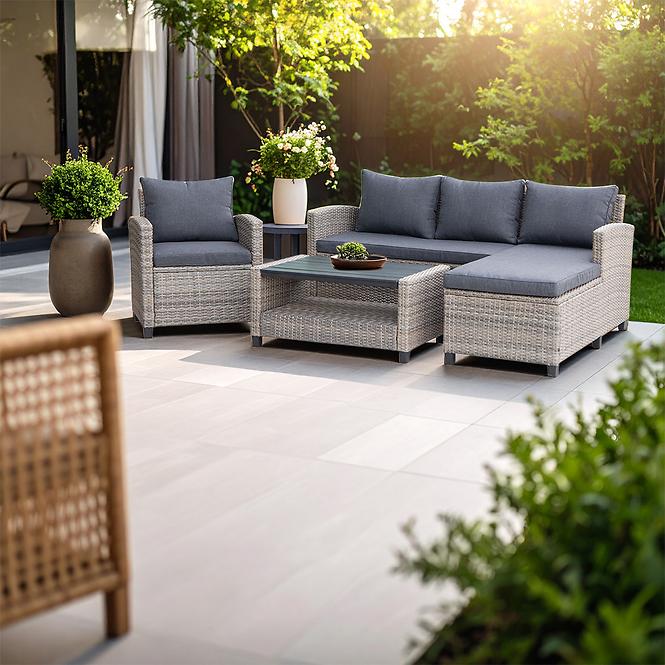Vrtna garnitura od umjetnog ratana Stockholm Mini natural grey
