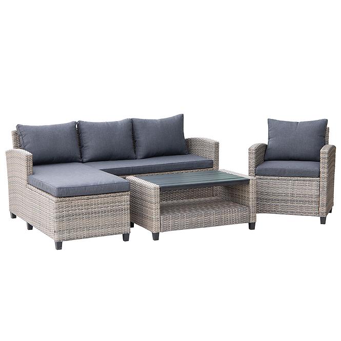 Vrtna garnitura od umjetnog ratana Stockholm Mini natural grey