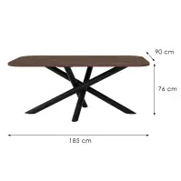 Stol Oslo 185x90 cm orah Wisconsin