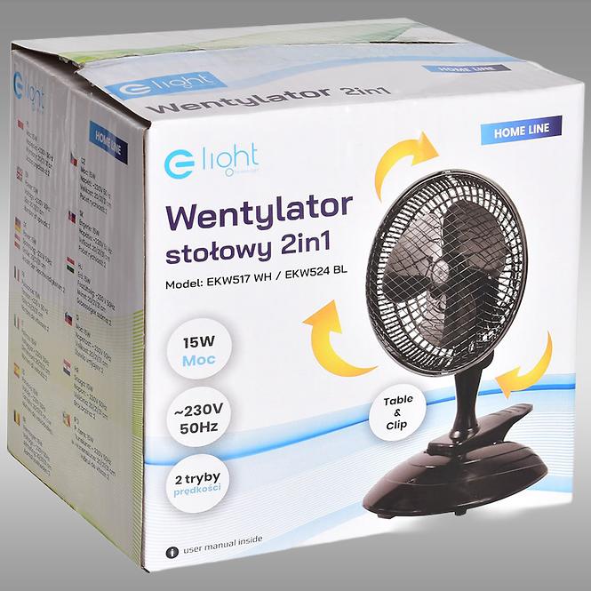 VENTILATOR TABLE EKW524 BLACK 6” 2IN1