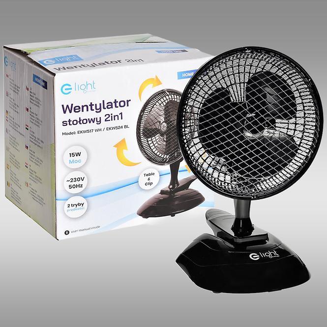 VENTILATOR TABLE EKW524 BLACK 6” 2IN1