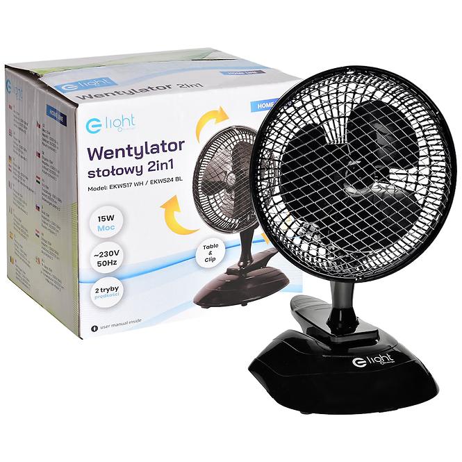 VENTILATOR TABLE EKW524 BLACK 6” 2IN1