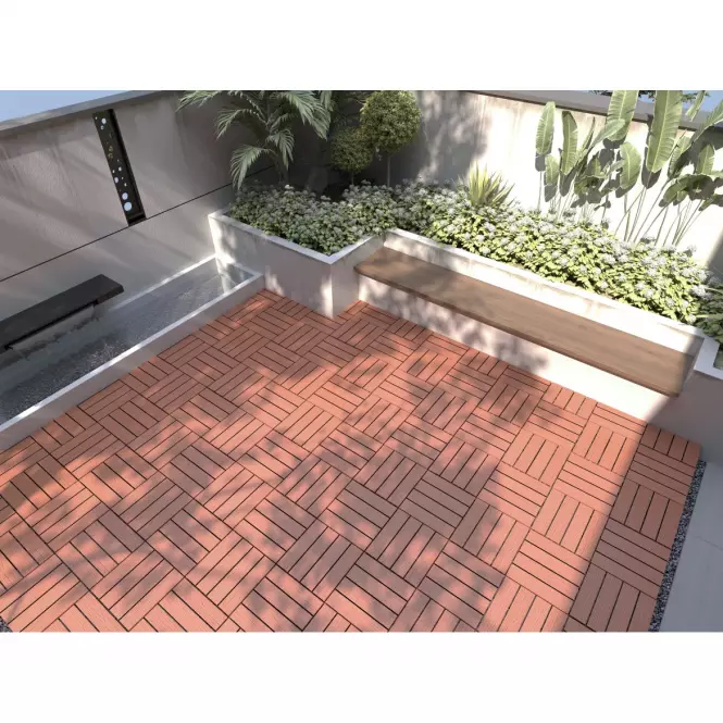 Ploča za terase smeđa 30x30 cm, struktura drva,4