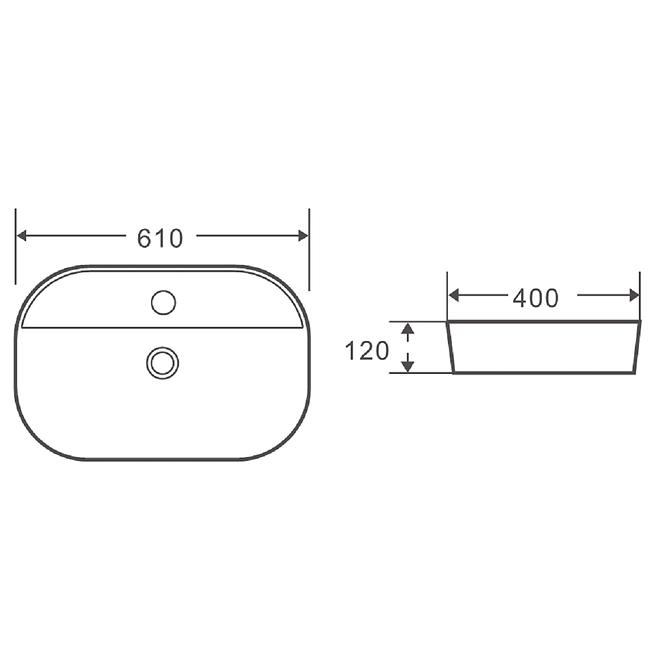 Umivaonik Neptun60 610x400x120mm