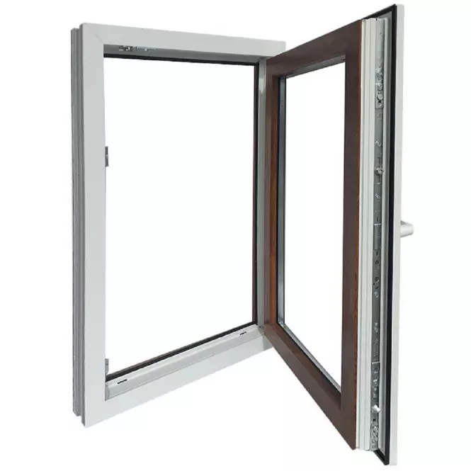 Prozor desno 90x120 bijeli/zlatni hrast